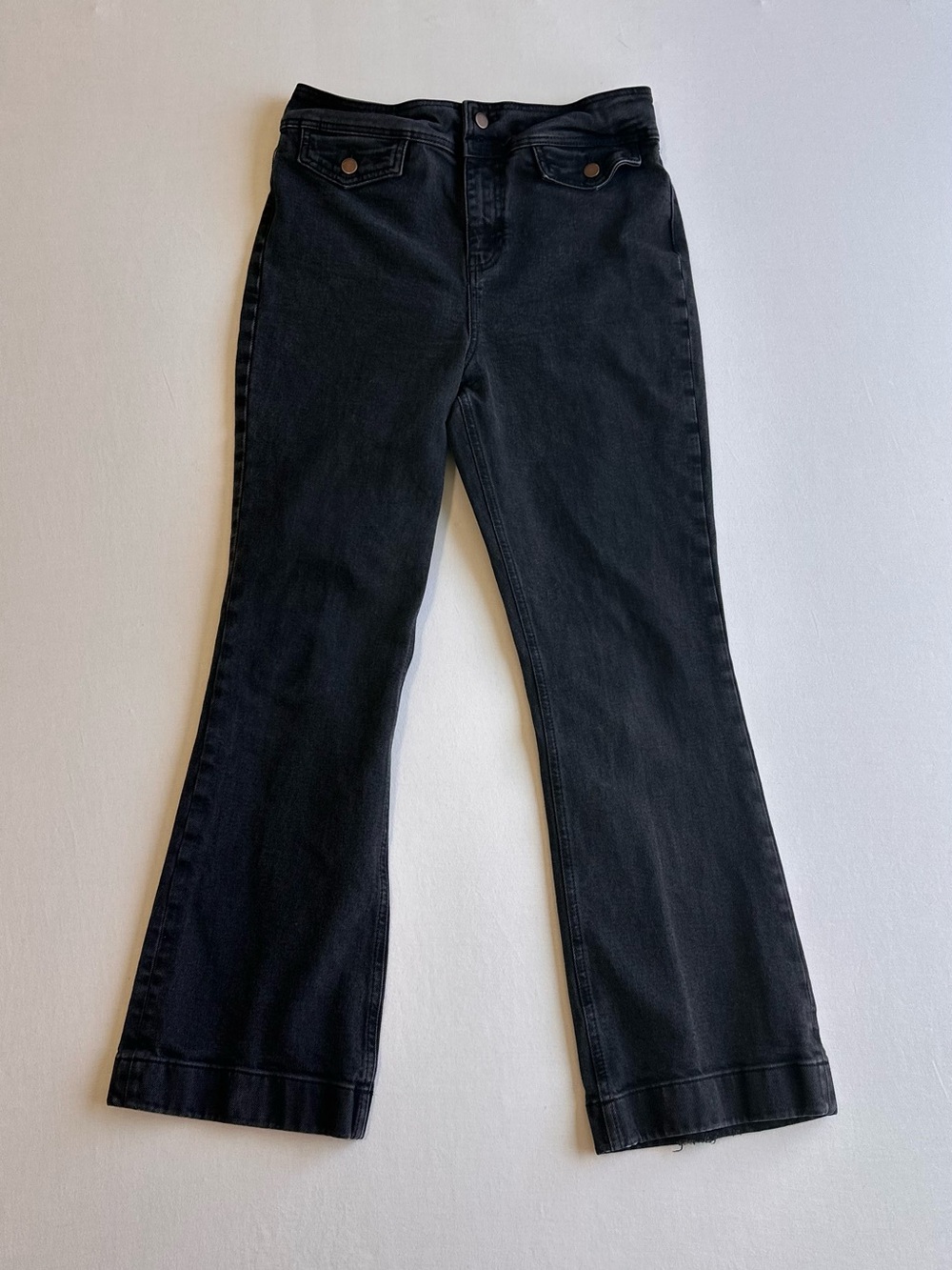 Biden Denim Button Detail Bootcut Jeans